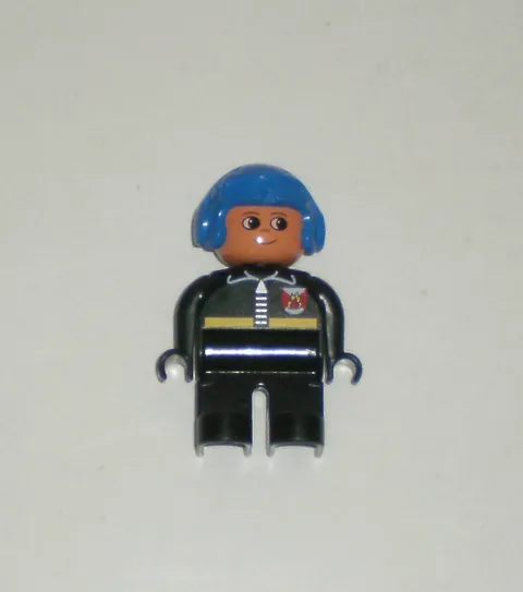 Lego DUPLO Male Figure w/Black Legs & Top Blue Helmet for Set 3083 Flying Action