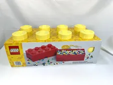 LEGO Storage Brick 8 Knob Large Yellow Stackable Toy Container Minor Scratches