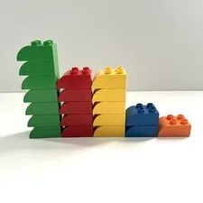 20 Duplo Lego 2x3 Sloped Curved Brick Building Block Yellow Red Blue Green Lot
