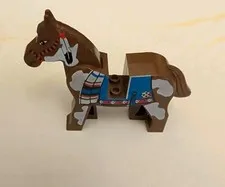 Lego Brown Horse Minifigure Blue Blanket Indians 6748 6746 6766 6763 6709  Vtg