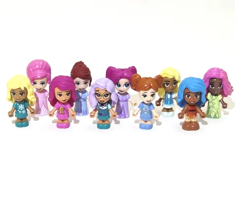 Lego FRIENDS Micro Doll Minifigure Lot 10 Mini Figures w/ Fun Colorful MOC Hair