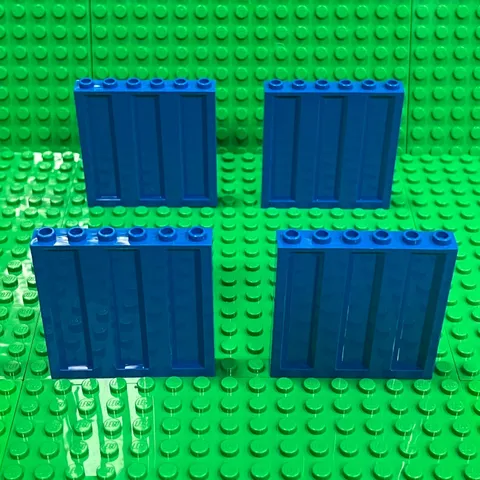 Lego Panel Corrugated Profile 1 x 6 x 5  - Blue 4 Pack  (23405)