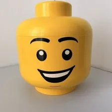 Lego Storage Head Large Smiling Boy Stackable Container 11”