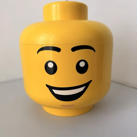 Lego Storage Head Large Smiling Boy Stackable Container 11”