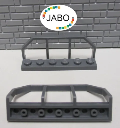 (M4/6/1) LEGO 2x 6583 Train Railing 1x6 New Dark Grey 75222 70675