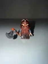 LEGO Minifigure Gimli - Lord of the Rings lor013 w/ Axe Cracked.