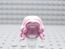 LEGO Pink Female Girl Wavy Hair Minifig Middle Part BQ
