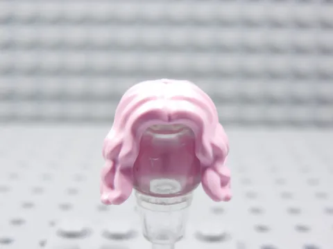 LEGO Pink Female Girl Wavy Hair Minifig Middle Part BQ
