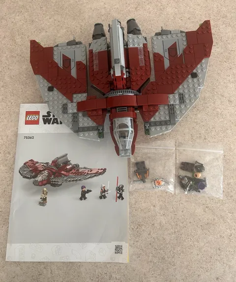LEGO Star Wars 75362 Ahsoka Tano's T-6 Jedi Shuttle, Includes Manual, and 2 fig.