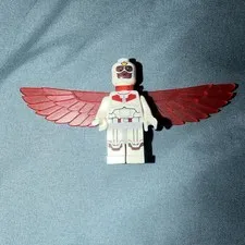LEGO Minifigure White Suit w/ Trans-Red Winged Wings Accessory Plastic