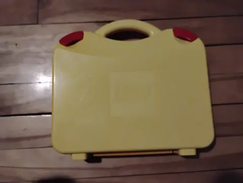 Lego Yellow Plastic Storage Carrying Case Red Clasps Sorting Organizing Toys
