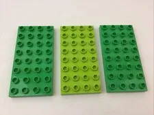 Lego Duplo Green Baseplate 8 X 4 Replacement Pieces Basic Green Apple Green 3pc