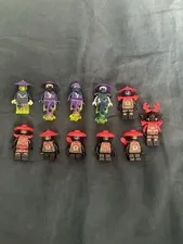 LEGO Minifigures lot of 11 purple witches and red warrior/ninja figures