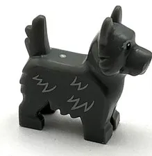 Lego New Dark Bluish Gray Dog Terrier w/ Black Eyes Nose Toto Part