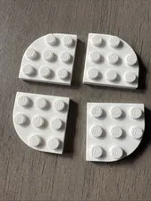 LEGO 30357 White Plate, Round Corner 3x3 - 4 Pieces