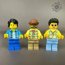 LEGO Minifigure Lot of 3 City Tourists Floral Shirts CTY0952 CTY1772 CTY1954