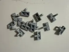 LEGO Parts 4623/88072 (6pcs) Plate, Modified 1 x 2 Arm Up Light Bluish Gray
