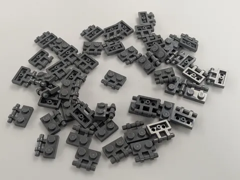 Lego New x50 Dark Bluish Gray Plate, Modified 1 x 2 Bar Handle Side # 2540 MOC