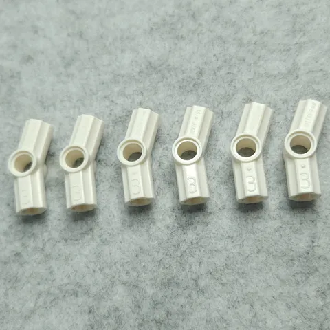LEGO 32016 Technic Axle Pin Connector Number 3 Angled White x6 Genuine