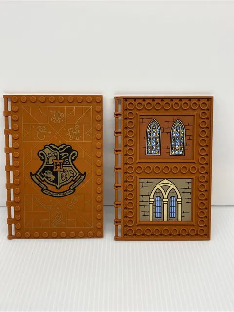 Lego Harry Potter - 2 Pieces - Brown Dark Orange - Book Covers - with Stickers