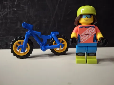 LEGO Minifigures Series 19 Mountain Biker 71025  With Bike & Two-Sided Head