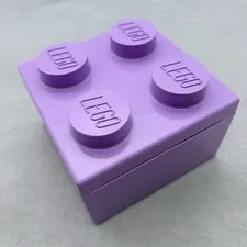LEGO Purple Storage Brick 2x2 Cube 4 Stud Container Box