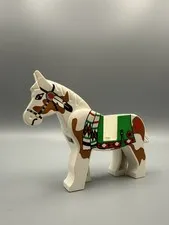Lego Minifigure Horse with Green Blanket, Left Side Red Hand Pattern 4493c01px3