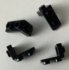 LEGO 4x NEW Pieces Bracket 1x1 - 1x2 BLACK #79389