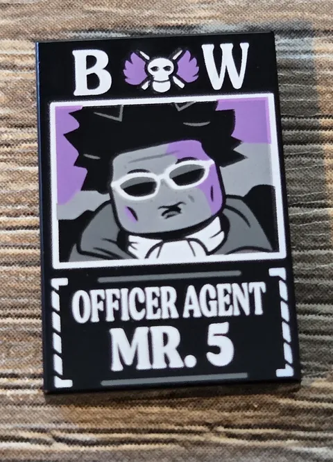 Lego One Piece Frontier Officer Agent Mr 5 Dossier Tile. Baroque Works 