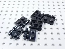LEGO Lot of 6 Black 1x2 Modified Plates w/ Open Side Handle BR