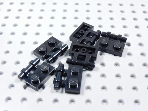 LEGO Lot of 6 Black 1x2 Modified Plates w/ Open Side Handle BR