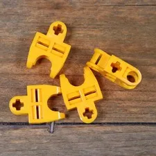 LEGO Light Orange Technic Axle Connector 2x3 Ball Joint Socket - Open Side Qty 4