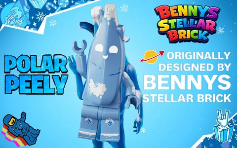 LEGO Fortnite Mifigure Peely Custom Polar Peely By BSB23