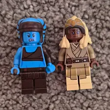 LEGO Star Wars Minifigures Lot of 2 Blue Twi'lek & Tan Jedi Figures
