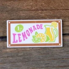 LEGO Friends White Tile 2 x 4 with 'LEMONADE' Pattern 87079pb0156