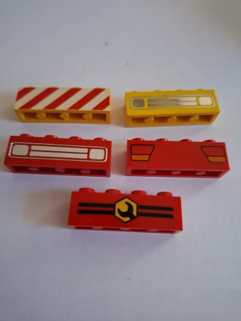 No 297 5 x Lego Basic 1x4 3010 Printed