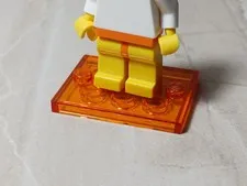 New LEGO Halloween Minifigure Stand Trans Orange Translucent Clear 4 Studs Cool