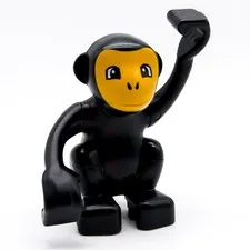 LEGO DUPLO Monkey Figure Black Bright Orange Zoo Animal Jungle 60363c01pb01