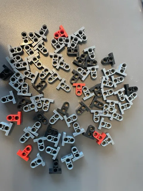 ☀️LEGO 80 Technic Pin Connector Plate 1x2x1 2/3 w/ 2 Holes Double on Top 32530