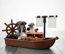 NEW LEGO CAPTAIN JACK SPARROW Skeleton lot 2 Boat & Treasure minifig pirate