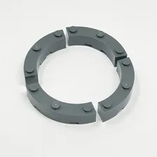 48092 LEGO Brick Round Corner 4x4 Macaroni Wide 3 Studs DARK BLUISH GRAY (4)