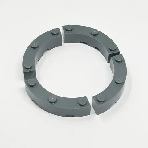 48092 LEGO Brick Round Corner 4x4 Macaroni Wide 3 Studs DARK BLUISH GRAY (4)