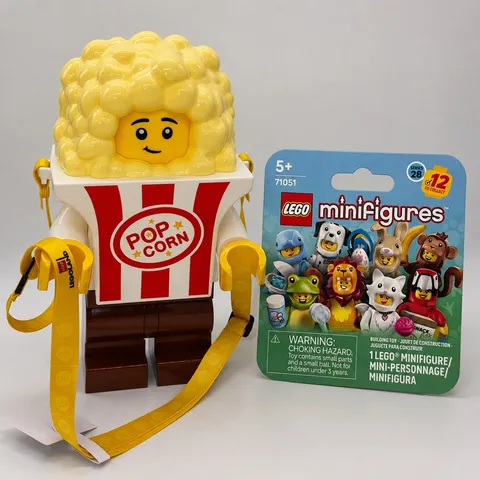 LEGO NEW Sealed Lego Man Popcorn Bucket + FREE Series 28 Minifigure Blind Box