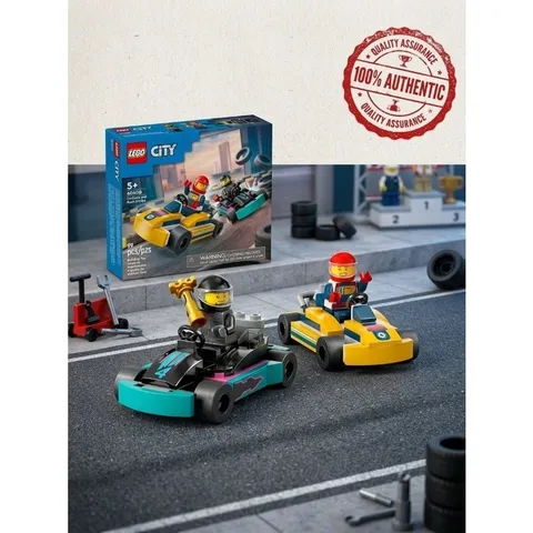 LEGO 60400 City Go-Karts Building Set - Room Decor & Birthday Gift for 5+