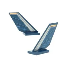 2x LEGO Wing 6x2x4 Dark Blue Right Left Stickers 6239pb060R 6239pb060L