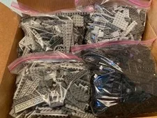 6 Lbs Gray and Black Bulk Lego Bricks Mixed Lot