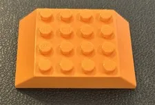 Lego Orange 4x6 Double 45° Sloped Brick Part 32083