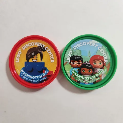 Washington DC Lego Pop Badge Legoland Discovery Center Lot of 2 RARE Limited