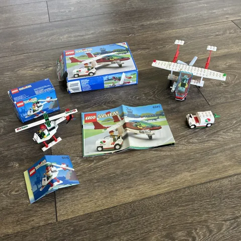 Lego System 6341 Gas N' Go Flyer, 6515 Stunt Copter - Only Missing Octan Figure