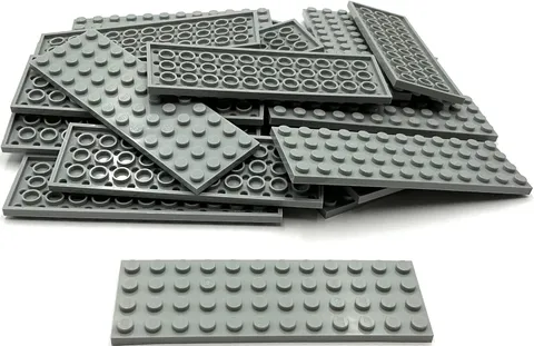 Lego 20 New Light Bluish Gray Plates 4 x 12 Parts